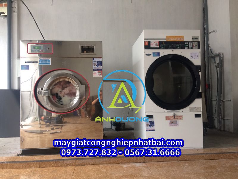 Lắp đặt máy giặt công nghiệp cũ nhật bãi tại Yên Hưng